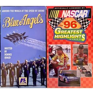 Vintage VHS tapes a&e Blue Angels and NASCAR The 1996 Greatest Highlights video